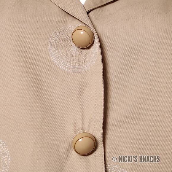 Johnny Was Embroidered Blazer Tan 3/4 Sleeve Boho Jacket Neutral Chic Size S - Picture 6 of 13